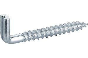 haggiy Haki śrubowe proste, z rowkiem, 25 sztuk, śruba hakowa ocynkowana galwanicznie, haki ścienne, haki obrotowe, wysoka nośność, 5,8 x 50 mm