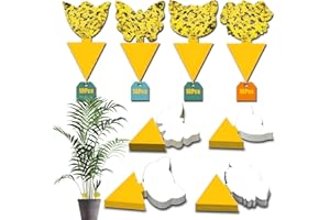 Bxlive Fruit Fly Traps, Sticky Fly Traps Indoor Plant, Double-Sided Fungus Gnat Killer, Insects Fly Control - Non-Toxic - Strongly, Waterproof for Fruit Flies, Fungus Gnat & Whitefly - 40 Pcs