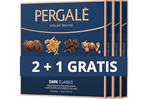 IMPERIAL COAST Caja de Bombones, chocolate para regalar Pergalé 113gr – Sabores: Avellanas, Trufa, Chocolate y caramelo – 16 unidades. (Dark Classic, 3 x 2 unidades)