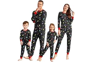 IFFEI Family Weihnachts Pyjama Set Einteiliges Schlafanzug Set Mit Kapuze Reindeer Elfen Einteiler Outfit