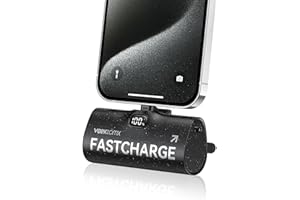 VEEKTOMX 5000mAh Mini power bank 20W Powerbank PD 3.0 Fast Charge zewnętrzna bateria, mała przenośna ładowarka kompatybilna z iPhone 14/13/12/11 Pro Max/XS Max/XR/X/8/7/6/Plus/Airpods, Czarna