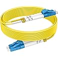 RamboCables 60ft(19m) LC LC OS2 Fiber Patch Cables Single Mode, Options 1ft~200ft, Fiber Optic Cable Duplex, 10G SMF LSZH 9/125μm 2.0mm Cable Diameter