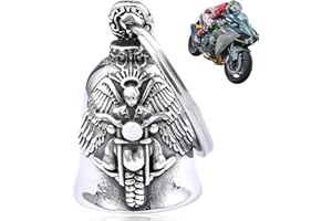 ZKGYUS Guardian Bell,Clochette Moto Guardian Ride Bell,Guardian Bell Acier Inoxydable,Lucky Bell Cloches De Moto Cloches,Cloche D'esprit Pour Motard,Bell Guardian Bell Ou Porte Clés, style d'aile