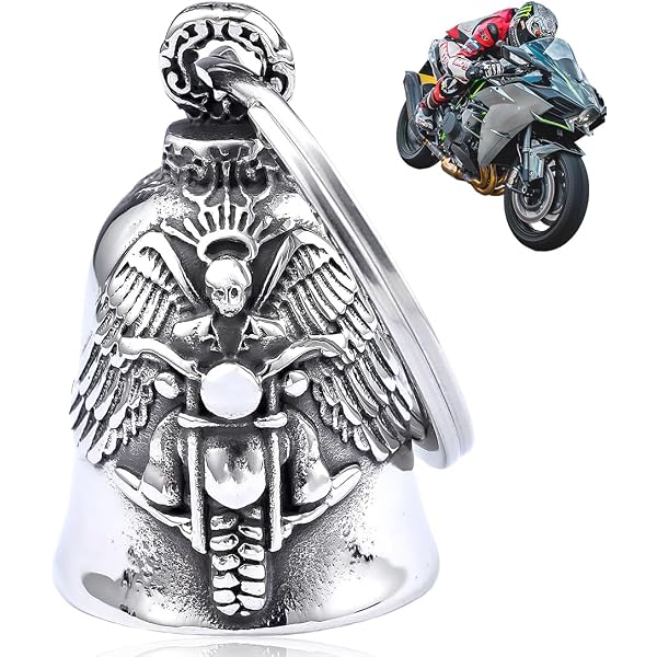 Clochette Porte-Bonheur Moto - Style Aigle Argenté - Protection Biker - Acier Inoxydable