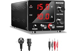 RUZIZAO Kleines Labornetzteil 0~30V 0~10A 150W Fixed Leistung 3 Digit-Anzeige mit Encoder Einstellbar 30V 5A 15V 10A Labornetzgerät DC Regelbar Netzgerä Galvanik Labor DIY Labor DC-Stromversorgungen