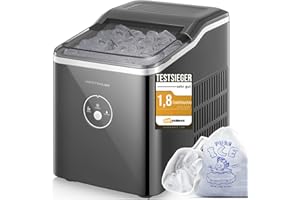 NORTHCLAN Macchina Ghiaccio 14KG in 24h, Pronto in 6 Minuti, per Casa 2L, Professionale Silenzioso Compatto Senza Impianto Idraulico (Nero)