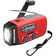 Wind Up Radio, Emergency Solar Radio Hand Crank AM/FM Weather Radio with Portable Power Bank, Rechargeable USB Phone Charger, Bright LED Flashlight for Household and Outdoor Survival