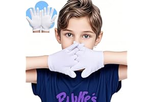 AovYoo 3 Paia Guanti Cotone per Bambini Dermatologici Bianchi, Guanti di Cotone per Dermatiti,Guanti idratanti per Crema Mani