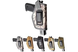 Peminkoo Étui de Pistolet Tactique Universel, étui de Transport dissimulé, Ceinture avec Clip métallique IWB OWB, Sac pour Pistolet Airsoft pour G1OCK 17 19 22 23 32 33 Ruger