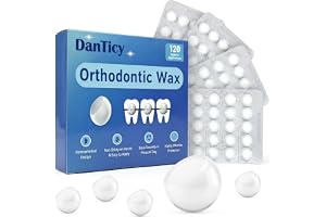 DanTicy Ortodontiskt vax för hängslen, förskuren, skålform, 120 st | Vaxprickar för tanden, inget knådande hängslen, vax för petningsfästen och trådar, lättanvända hygieniska poddar