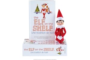 The Elf on the Shelf Kit Lutin de Noël Fille avec Livre de Conte Illustré - Tradition de Noël - Box Lutin Farceur Scout - Peluche Noël Original aux Yeux Bleus