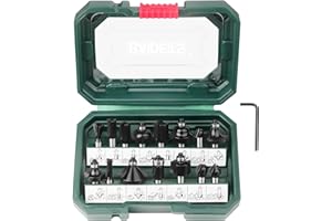 BAIDETS Pro 15tlg. Fräser Set für Holz - Hartmetall Fräsersatz, Zubehör Oberfräsen mit 8mm Schaft.