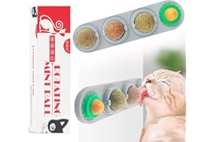 Xionghonglong Katzenminze Ball,Katzenminze Wandroller für Katzenlecken, Zahnreinigung Dentales essbares Kätzchenspielzeug, Natürliches drehbares Katzenspielzeug(4 PCS)