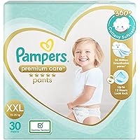 Pampers Premium Care Pants, Double Extra Large size baby diapers (XXL), 30 Count, Softest ever Pampers pants