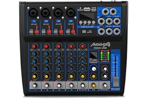 Audibax MG06 USB Mesa Mezclas 6 canales con Bluetooth, MP3,USB Rec y Efectos