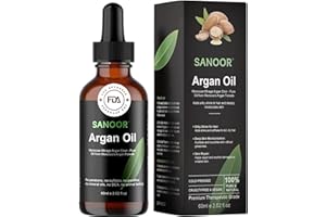 SANOOR® Moroccan Mirage Pure Argan Elixir – 100% Pure Cold‑Pressed Moroccan Argan Oil for Hair Growth, Skin Hydration & Scar Treatment – Lightweight Hair Conditioner, Vitamin E Antioxidant 60 ml