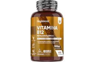 WEIGHTWORLD Vitamina B12 Metilcobalamina 1000mcg, 450 Micro Compresse da 6mm, 14+ Mesi di Fornitura (1 al Giorno), B12 Vitamina Vegana, Facile da Deglutire, Methylcobalamin, Priva di Magnesio Stearato e Glutine