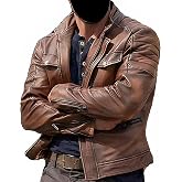 Frank Grillo Boss Level Leather Jacket - Brown Leather Jacket for Men