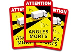 FINEST FOLIA Pegatinas de Attention Angles Morts de 25 x 17 cm para vehículos obligatorios a Partir de 3,5 toneladas en Francia R143 (camión, 3 Unidades)
