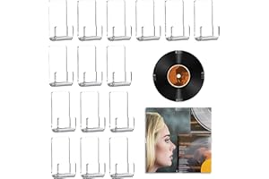 Dmnnlp 15 Stück Schallplatten Wandhalterung, Acryl Vinyl Wandhalterung AufhäNger Selbstklebend, Acryl Schallplatten Aufbewahrung für CD Display Kartensammlung- Klar