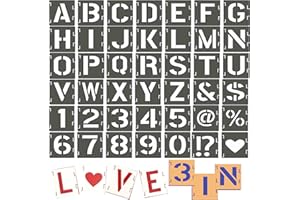 PENBIN 3 INCH Large Letter Stencils Set - 42 Pcs Alphabet, Number & Symbol Templates for Painting, DIY Crafts - Reusable Plastic Stencils for Kids, Adults, Home Decor & Wood Burning