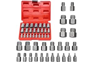 SQLJYU 25 Pièces Extracteur de Vis Casse Endommagées, Extracteur de Boulon Goujon, Tourne a Gauche Extracteur pour Toutes Vos Réparations