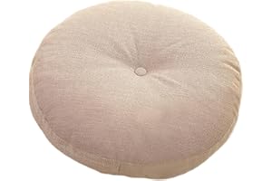 Kuntesetty Cojín Redondo para Meditación Y Descanso de 45 CM, Cojin Funda de algodón Lavable Yoga Zafu para Hogar, Dormitorio, Salón, Beige, Individual