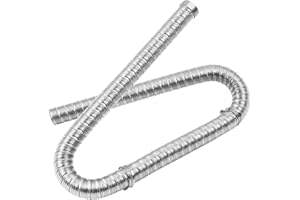 HOIIME Dual Layer Automotive Heater Exhaust Pipe, 24mm Stainless Steel Exhaust Pipe 36061296 90394 with Clamps, Air Diesel Heater Exhaust Hose for Webas-to, Eberspach-er Heater Parts and Accessories (1m)