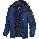 PrimeCrest Hombres Impermeable Chaqueta con Capucha Desmontable