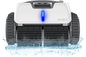 WYBOT Robot Piscine sans Fil Fond et Parois Ligne d'eau pour 120 Minutes,Nettoyage Efficace avec Triple Moteur,Charge Rapide,Robot Aspirateur Piscine pour Piscines Hors Sol ou Enterrées Jusqu'à 120 ㎡