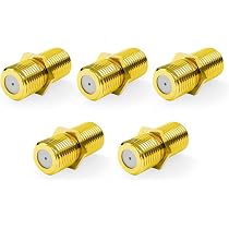 Set Di 2 Connettori F Femmina-femmina Placcati Oro – Adattatore Per Cavo Coassiale SAT E TV, Estensione Senza Perdita Di Segnale