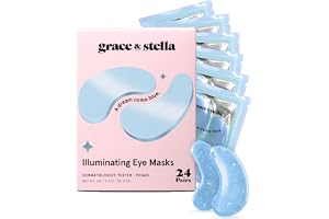 Grace & Stella – Prisbelönta Ögonmasker (Blå, 24 Par) för Reducerade Mörka Ringar