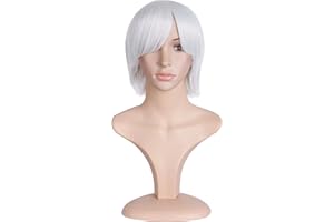 Mapofbeauty 12 Pulgadas/30cm Gris Plata Moda Especial Corto Recto Pelucas de Cosplay