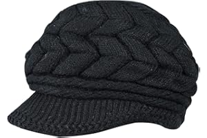 Andiker Damska czapka beret miękka czapka vintage czapka zimowa ciepła czapka damska zimowa czapka zimowa (czarna), biały, 60