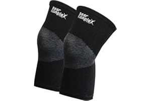Bear KompleX Compression LITE Neoprene Knee Sleeves, Support for Workouts & Running. Sold in Pairs-Crossfit Training, Weightlifting, Wrestling, Squats & Gym Use 4mm Thick, Unisex(Black)(XLarge)