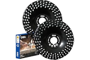 OBA 2Pcs Wood Carving Disc for Angle Grinder 125mm (No sawdust clogging) Wood Grinder Disc with 22.23mm Arbor, Wood Shaping Grinding disc