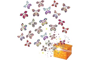 SEFIRST 25 Pièces Papillon Volant Magique, Butterfly Card Jouets Papillons Magiques Jouet à Remonter Papillon pour Boite Papillon Surprise Cadeaux Anniversaire Spectacles de Magie (Couleur Aléatoire)