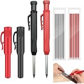 Sylkeov Set of 2 Professional Carpenter Pencil, Marking Pencils for Construction and Carpentry with 12 Leads of 2.8 mm, Carpe