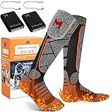 Calcetines Calefactables, 5000mAh Calcetines Calefactables Eléctricos Recargables para Hombres Mujeres, 4 Niveles de Calor, C