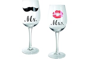 OUT OF THE BLUE original Verres à Vin Mr & Mrs