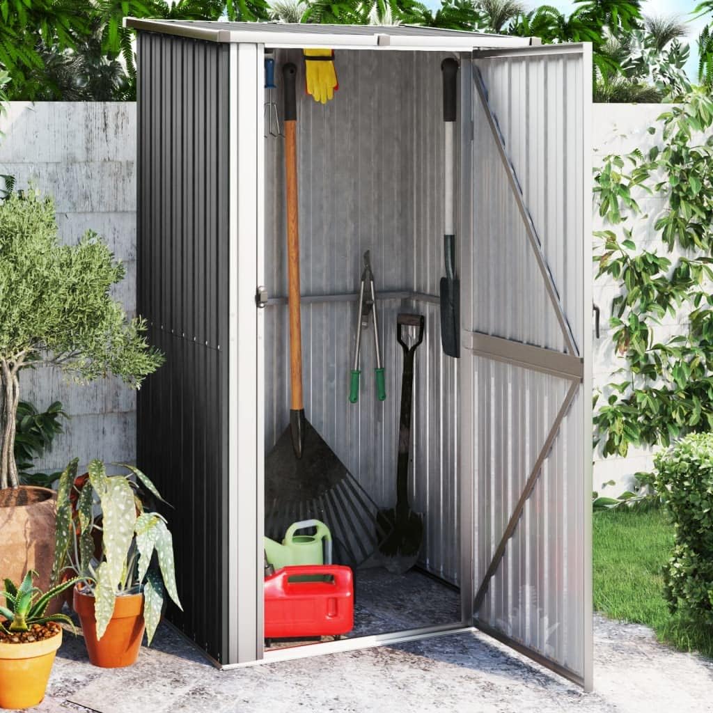 Cobertizo jardín Acero galvanizado Antracita 118,5x97x209,5 cm,Casa y jardín,Jardín,Artículos de Exterior,Estructuras de Exteriores,Cobertizos-150901