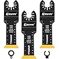 EZARC Titanium Oscillating tool Accessories, Extra-Long Reach 3 Pack Oscillating Saw Blade for Metal, Wood Nails, Screws Cutting, Plastic