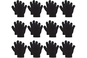 PANZY 12 Pairs Kid's Winter Magic Gloves Children Stretchy Warm Magic Gloves Boys or Girls Knit Gloves