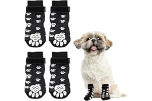 JNGTKL 2 Pairs Dog Socks, Dog Socks with Grips, Practical and Non-slip Dog Boots, Stylish Dog Paw Guard, Dog Gripper Socks for Hardwood Floors, Used for Non-slip and Protection