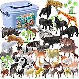 Maissine Lot de 44 Animaux Sauvages Figurines - Figurines Animaux pour Bebe Enfants - Jouets de Animaux Sauvages en Plastique
