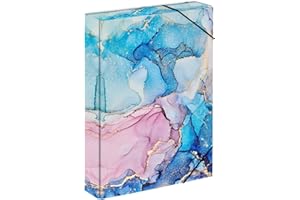 ‎BAAGL Baagl Heftbox für Schulranzen - Heftmappe A4 für Kinder mit Gummiband und Innenklappen - Sammelmappe, Sammelbox mit Gummizug für Mädchen (Marble)