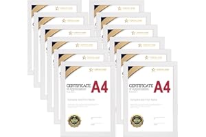 Giftgarden Confezione da 12 Cornici per Foto A4,Colore Bianca, Formato A4, Cornici per Certificati, da Appendere alla Parete e da Tavolo