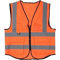 Gilet Antinfortunistico Arancione XL Ad Alta Visibilità - Rete Poliestere Con Tasche E Cerniera - Foto 9