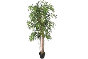 ‎DECOVEGO Decovego Bambus-Strauch Bambus Bambusbaum Kunstpflanze Kunstbaum Baum Künstliche Pflanze Bamboo Künstlich Echtholzstamm Deko Innendekoration 150 cm
