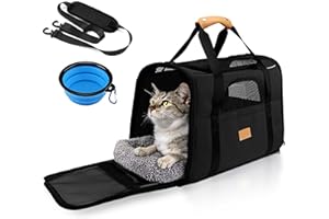 SOKANA Foldable Cat Carrier - Large Pet Carrier Bag - Cat Travel Carrier with Shoulder Strap and Top Opening Cat Carrier Bag | Cat Box Carrier - 45cm x 34cm x 38cm
